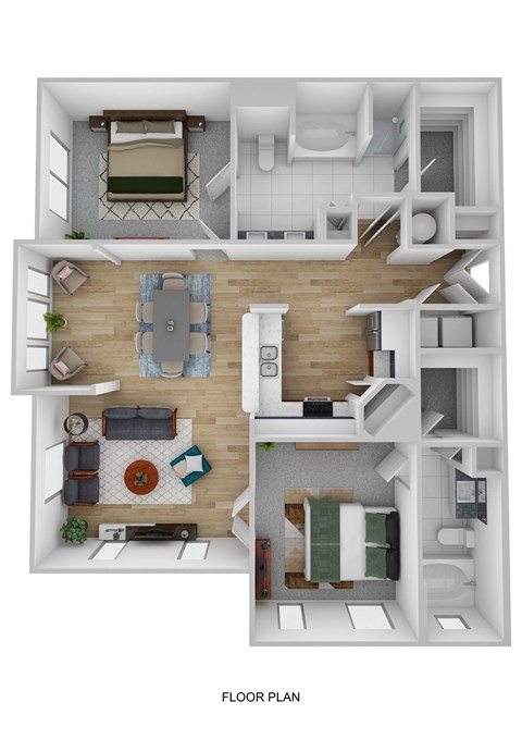 bedroom floor plan an in 3d